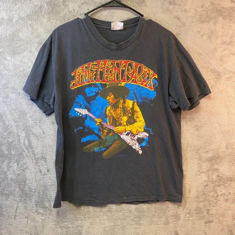 Vintage Hanes Men's Jimi Hendrix T Shirt XL Rock Express Guitar Greats